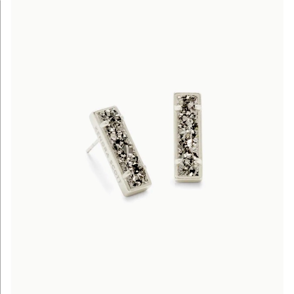 NWT Kendra Scott Lady Studs silver w/silver druse